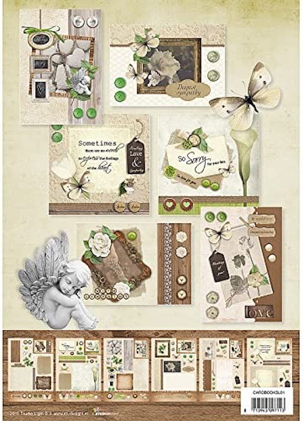Studio Light Designpapier Cardblock Kondolenz, A4, 6 Karten