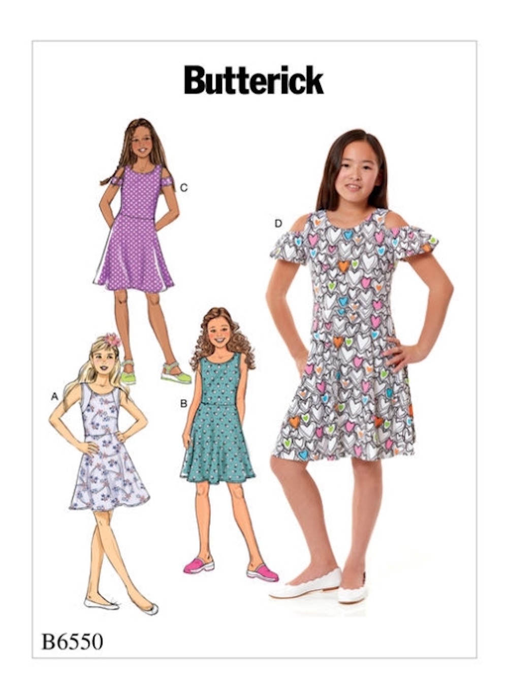 Butterick® Papierschnittmuster Kleid Mädchen B6550, Größe CHJ