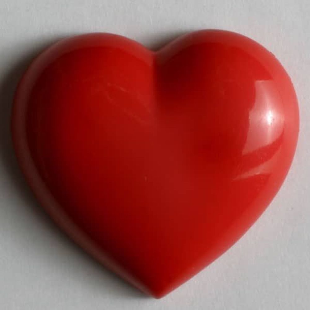 Kunststoffknopf in Form eines Herzes mit Öse