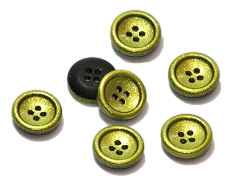 Kunststoffknopf in Metallic-Optik, 4 Loch, 1 Stück