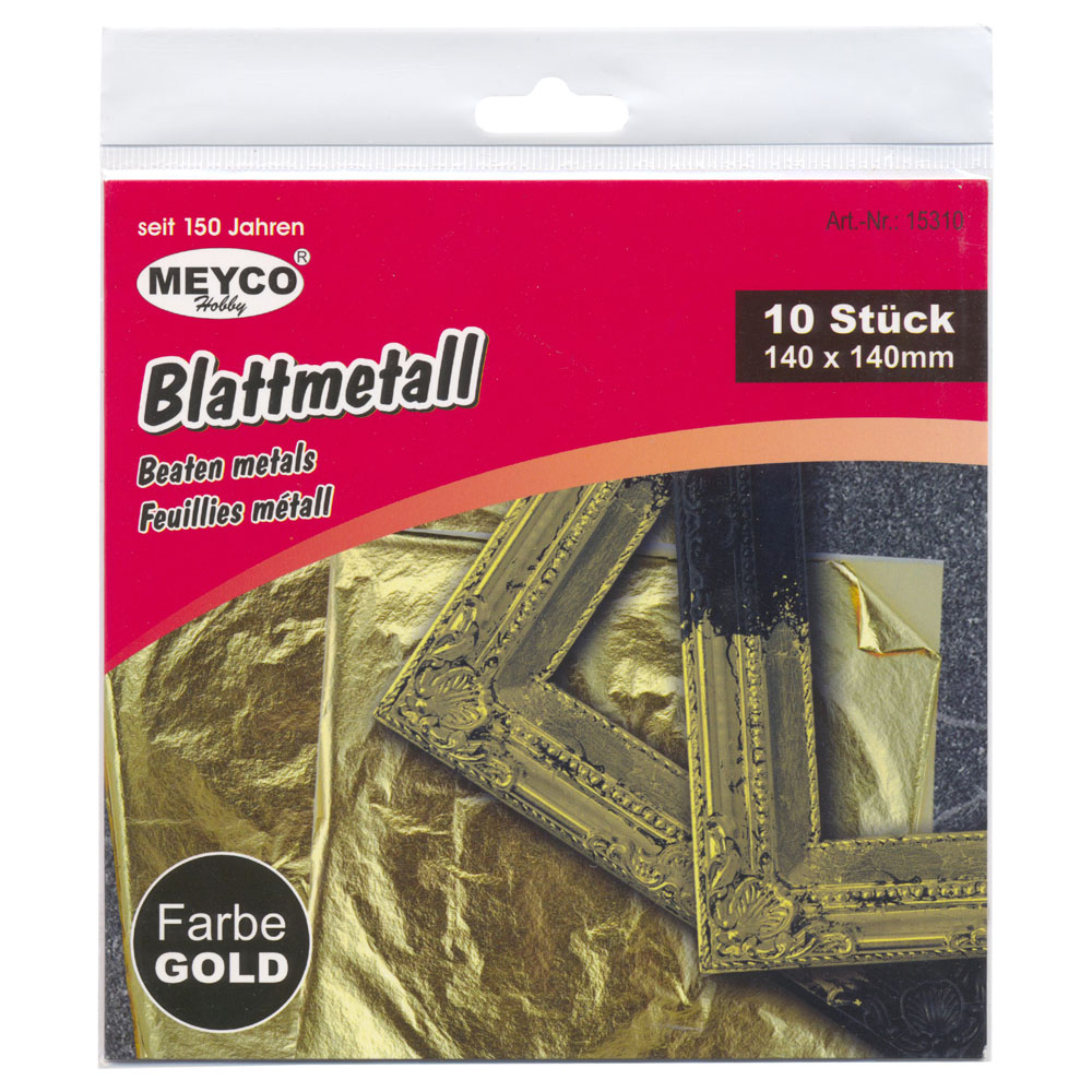 Blattmetall, 140 x 140mm, 10 Stck., gold / silber
