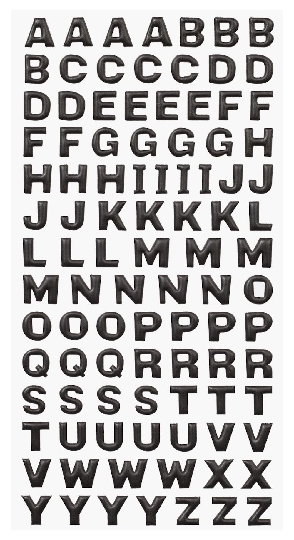 Softy Sticker, Großbuchstaben, matt schwarz, 18x9,5cm