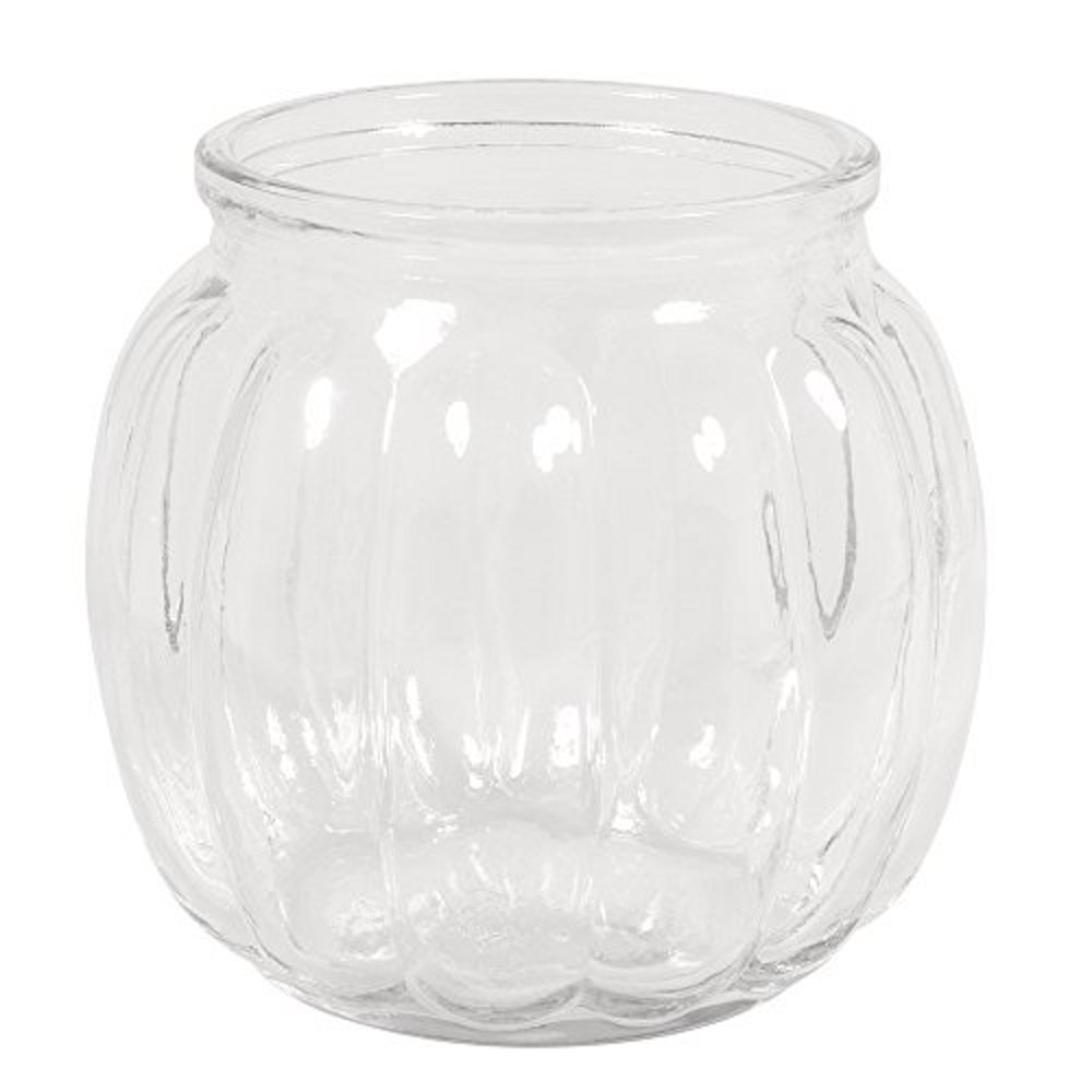 Glas Vase, bauchig mit Rillen 700 ml