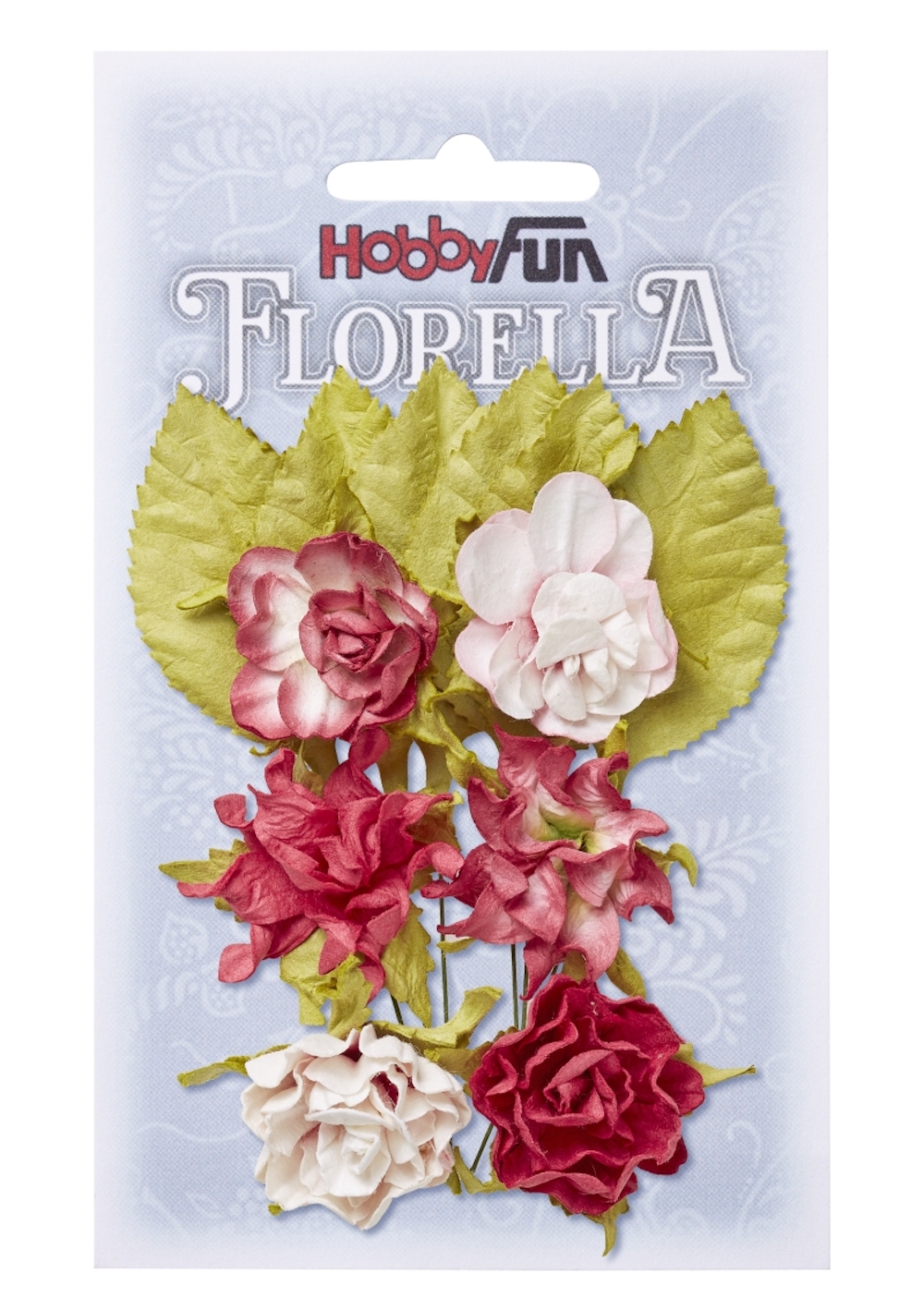 FLORELLA-Blüten & Blätter aus Maulbeer-Papier 3 cm, hortensie, Btl. à 6 St.