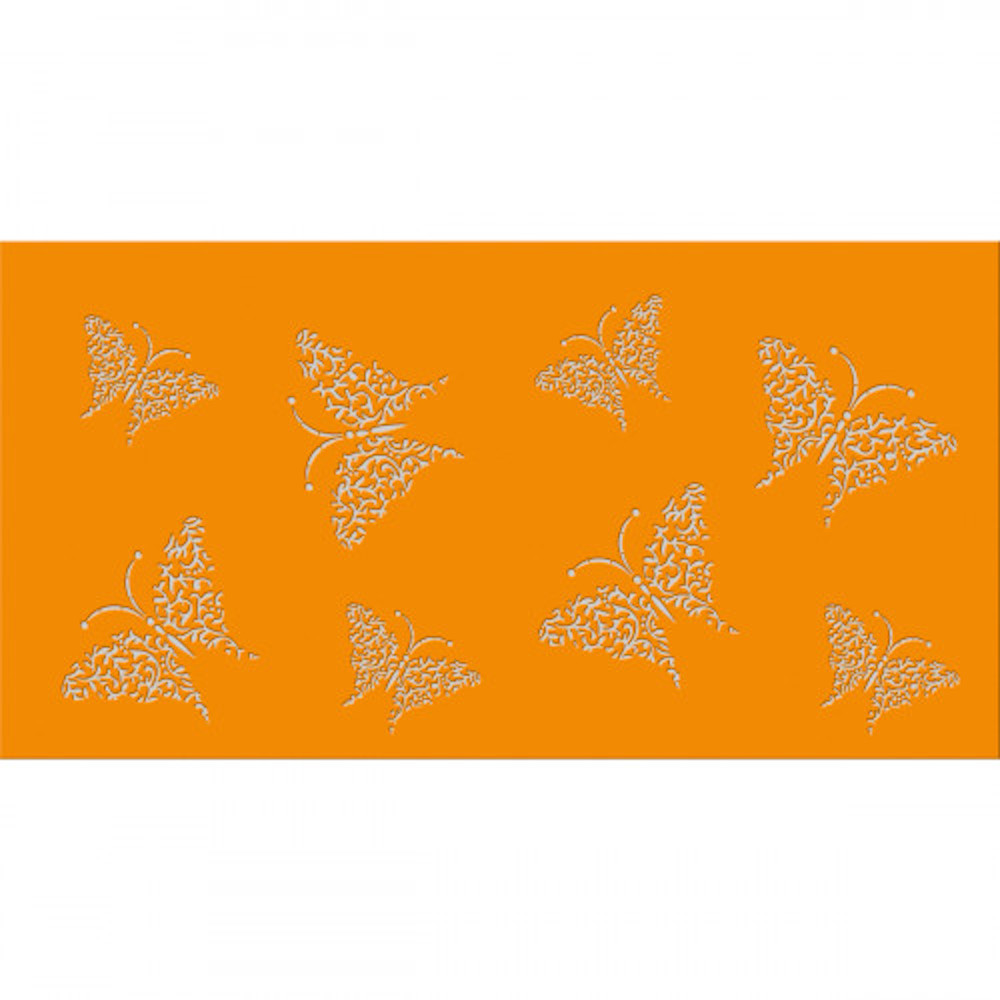 Silhouetten-Tischlichter "Filigrano" Schmetterlinge orange - Motiv 09, 5 Blatt