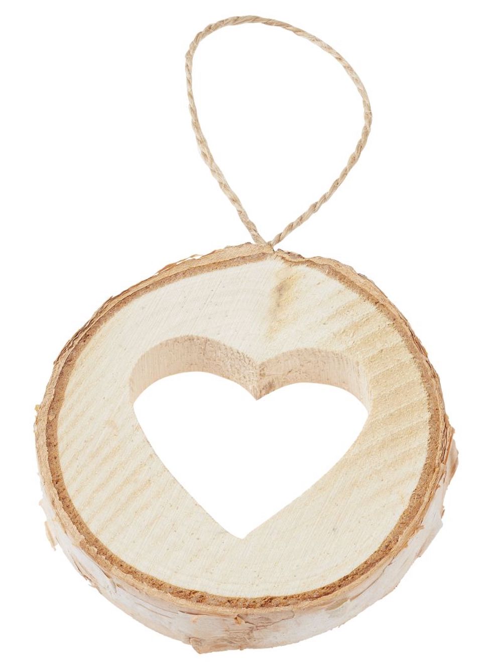 Holzscheibe mit Herz, ca. 6cm, 3 Stück