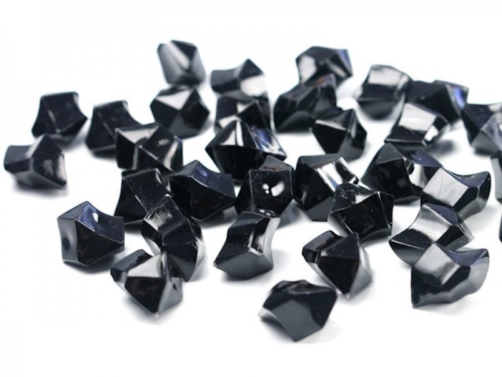 50 dekorative Kristalle - schwarz, ungleichmäßig, 2,5cm