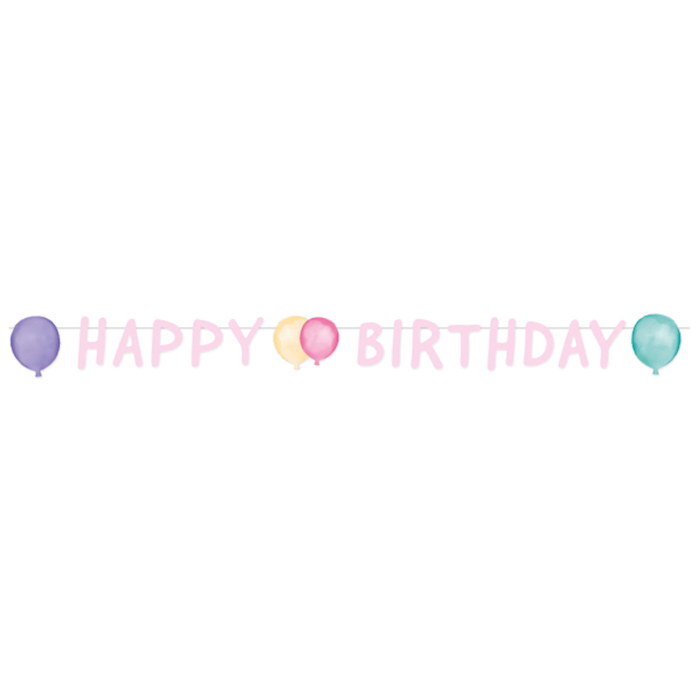 Partykette Happy Birthday Pastel Papier 150 x 13,8 cm 