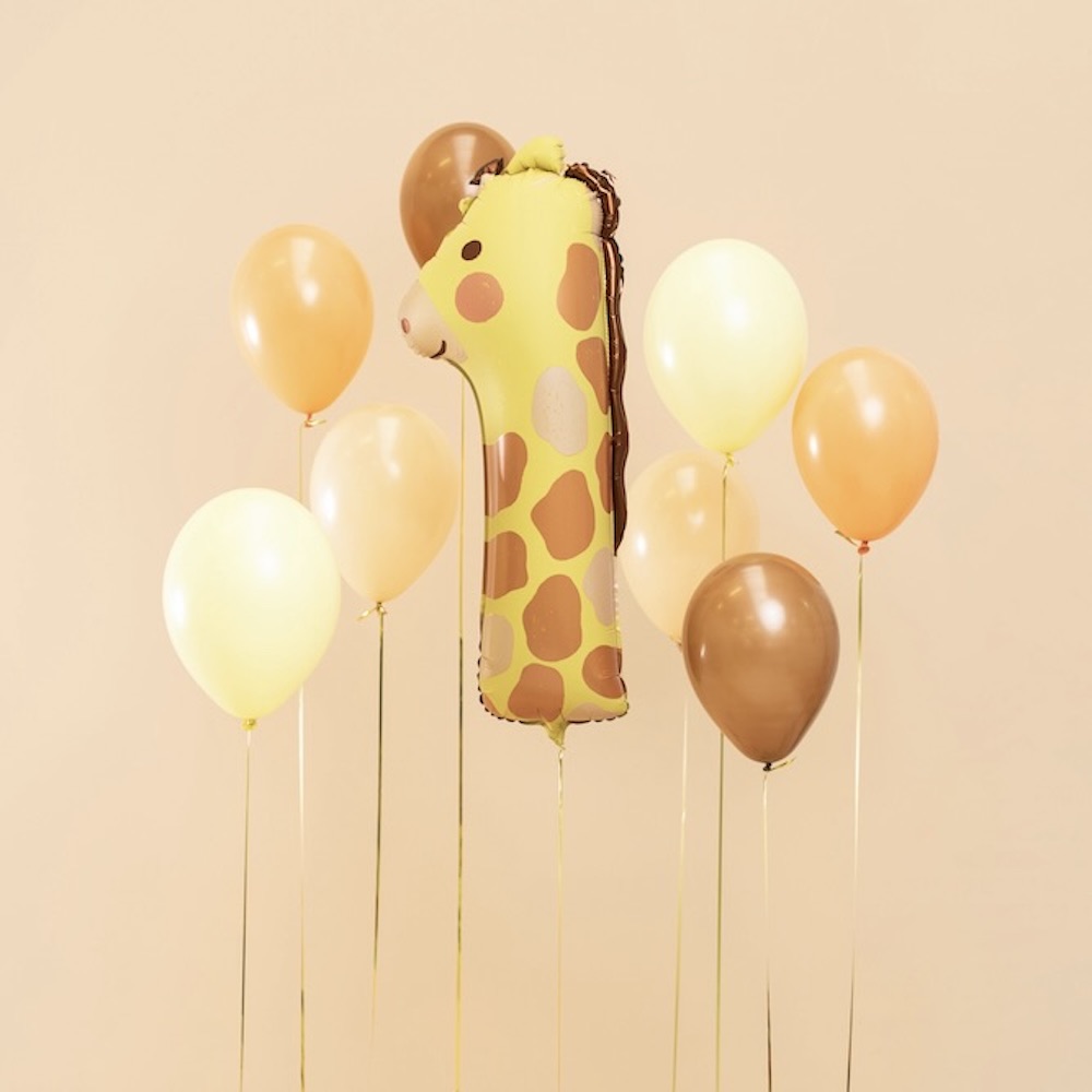 Folienballon Zahl 1 Giraffe, 42x90cm, 1 Stück