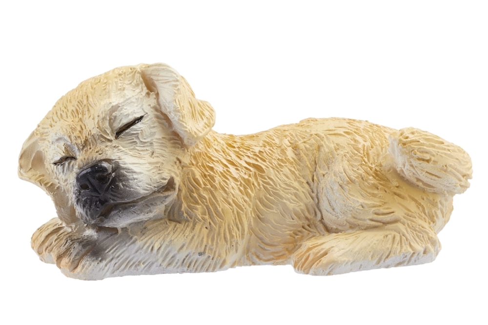 Hund liegend, ca. 4,5cm, Polyresinfigur