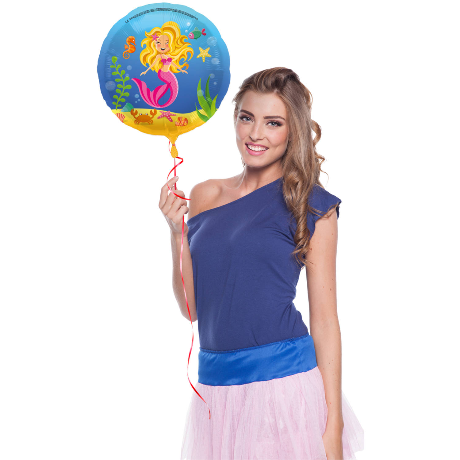 Folienballon rund - Meerjungfrau - 45cm