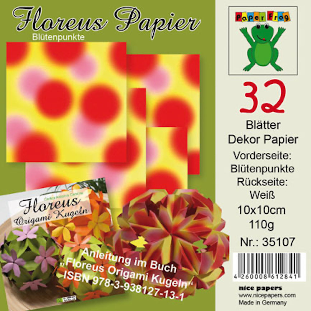Floreus Papier - Blütenpunkte 10x10cm