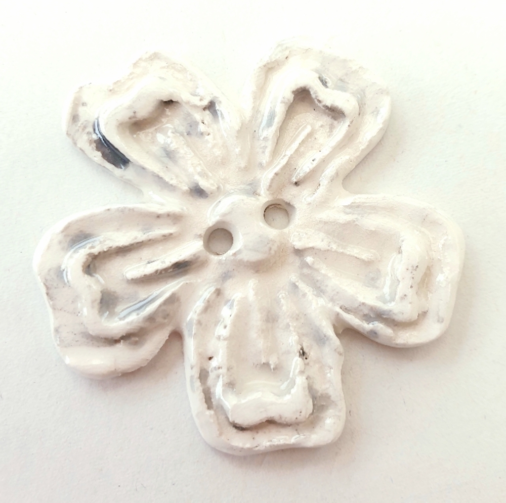Keramikknopf in Blütenform, 40 mm, 1 Stück