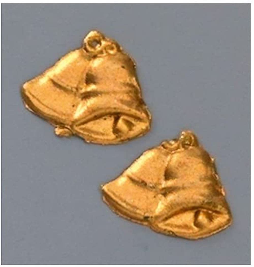 Wachsdekor, Glockenpaar gold  21 x 16 mm, 5 Stck. 