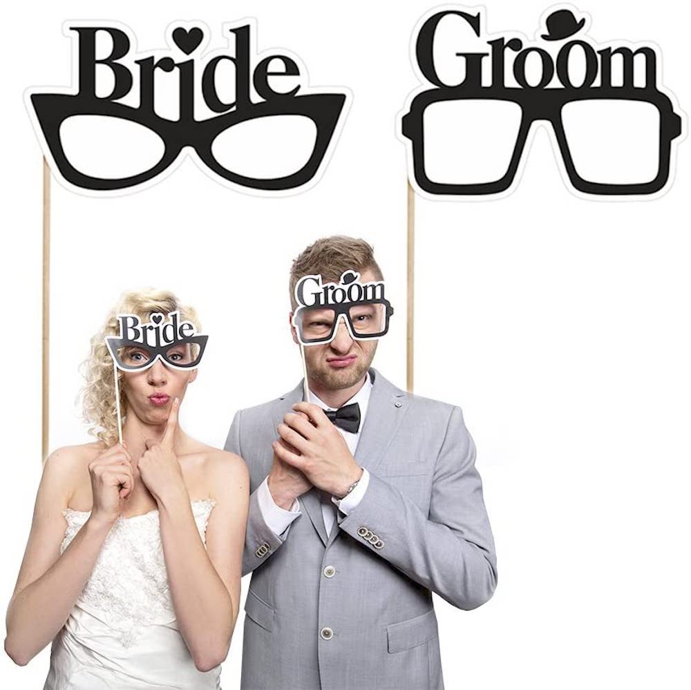 Photo Booth Set 2 tlg."Bride & Groom" Brillen