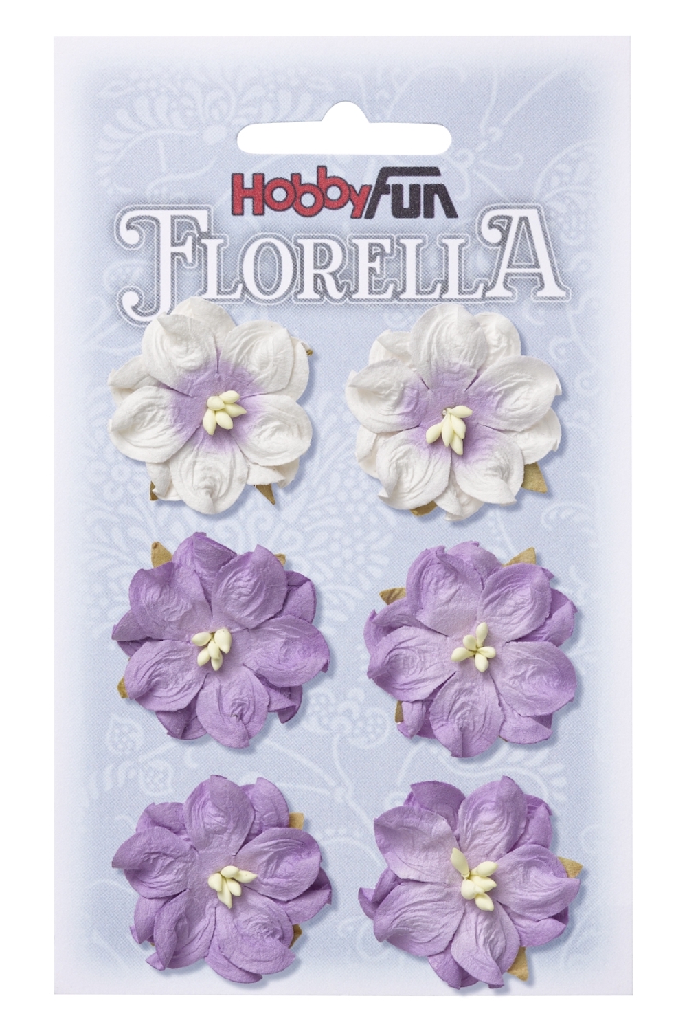FLORELLA-Blüten aus Maulbeer-Papier 3,5 cm, lavendel, Btl. à 6 St.