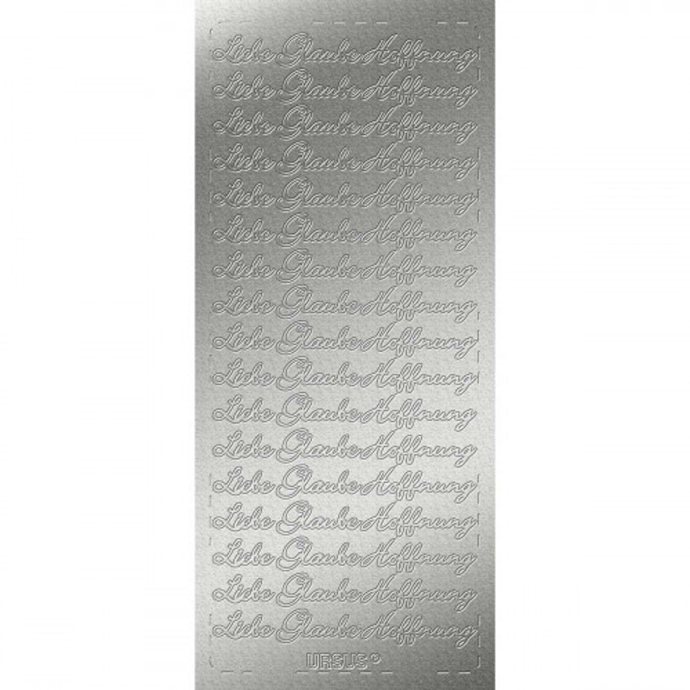 Kreativ Sticker "Liebe Glaube Hoffnung" silber, 10x23cm