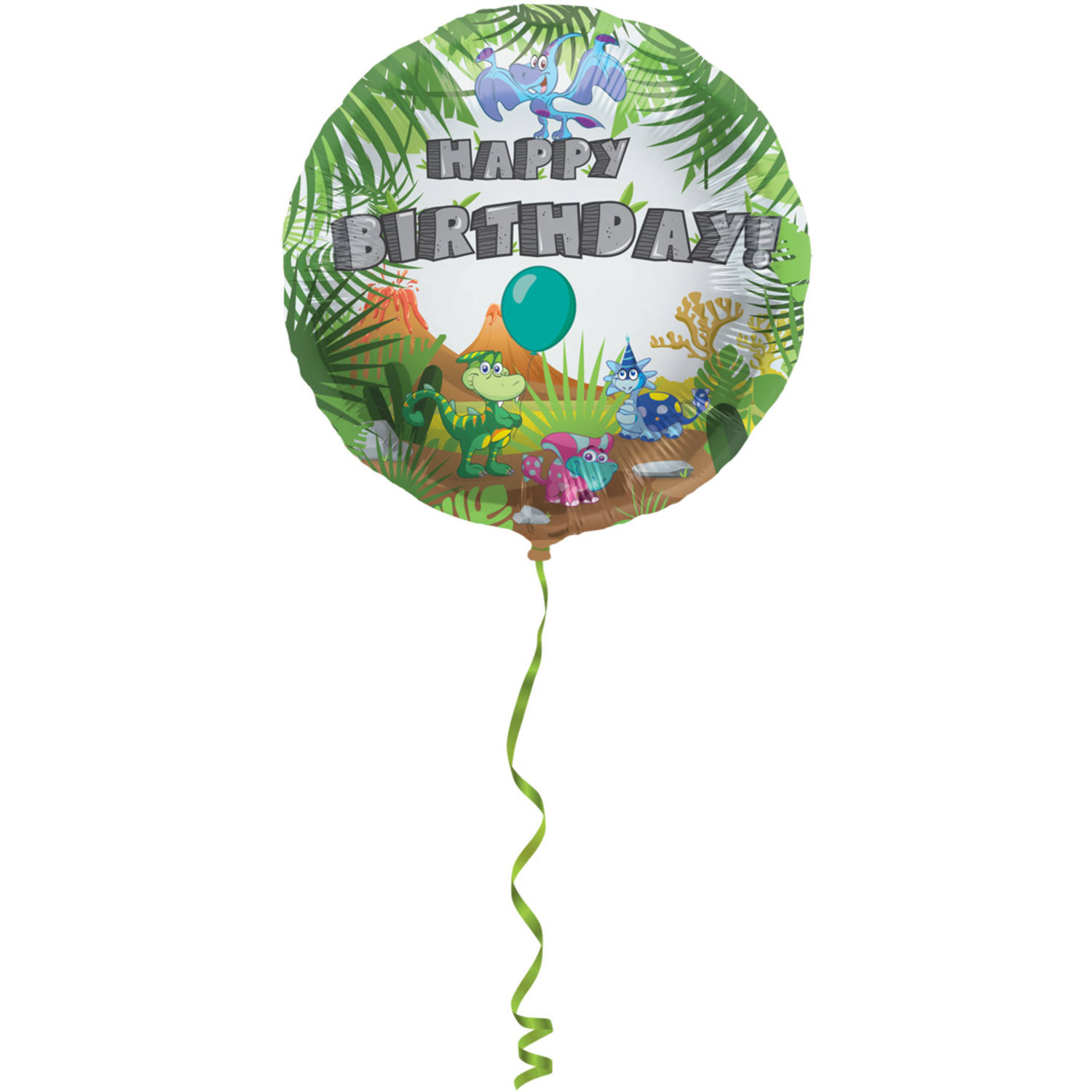 Folienballon rund - Happy Birthday Baby Dino - 45cm