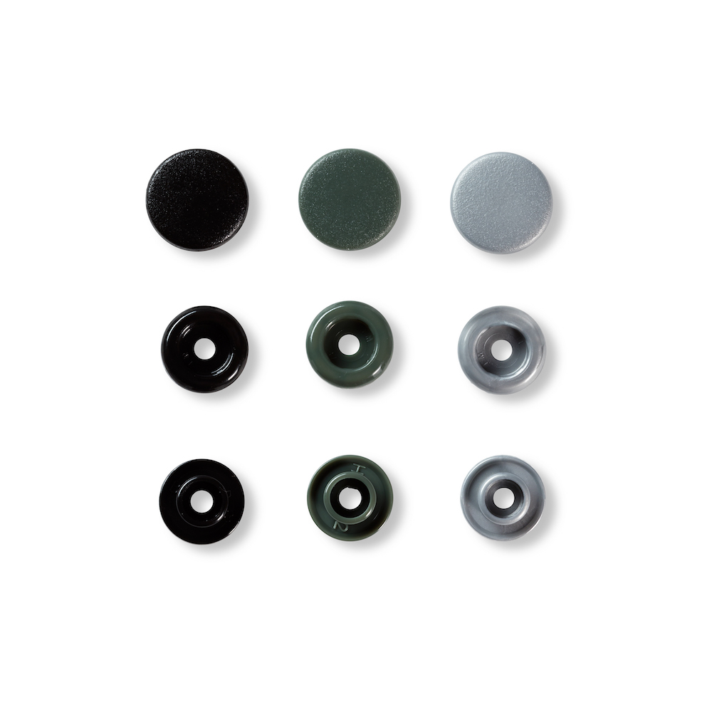 Druckknopf Color Snaps, Prym Love, 12,4mm, grau sortiert, 30 Stk. 