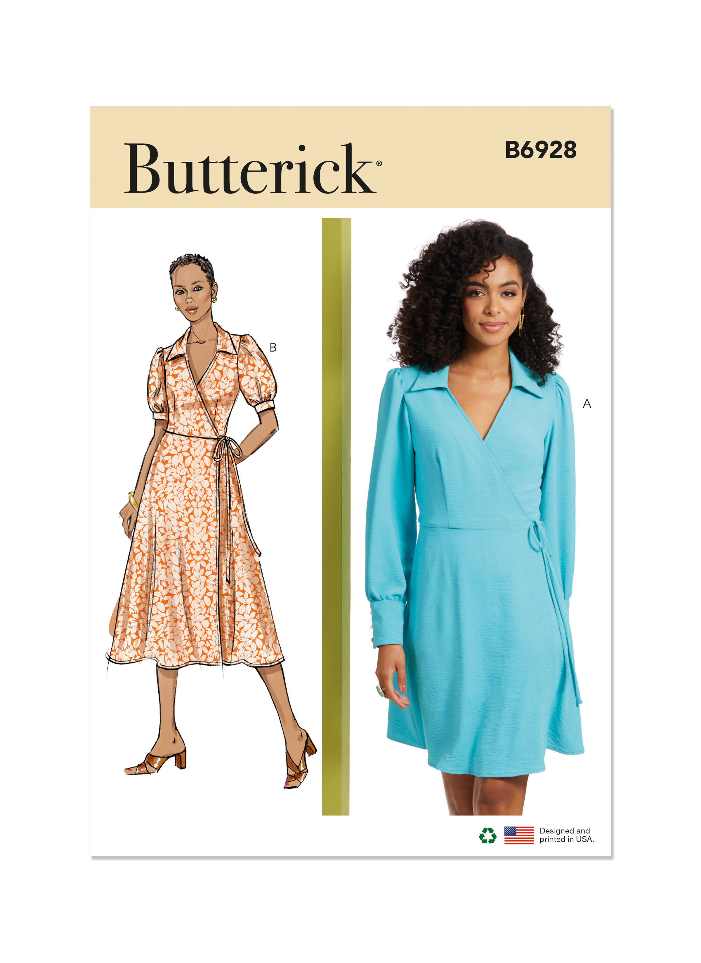 Butterick® Papierschnittmuster Wickelkleid Damen B6928