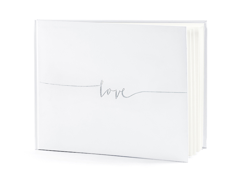 Gästebuch Love, silber/weiß, 24 x 18,5cm, 22 Seiten