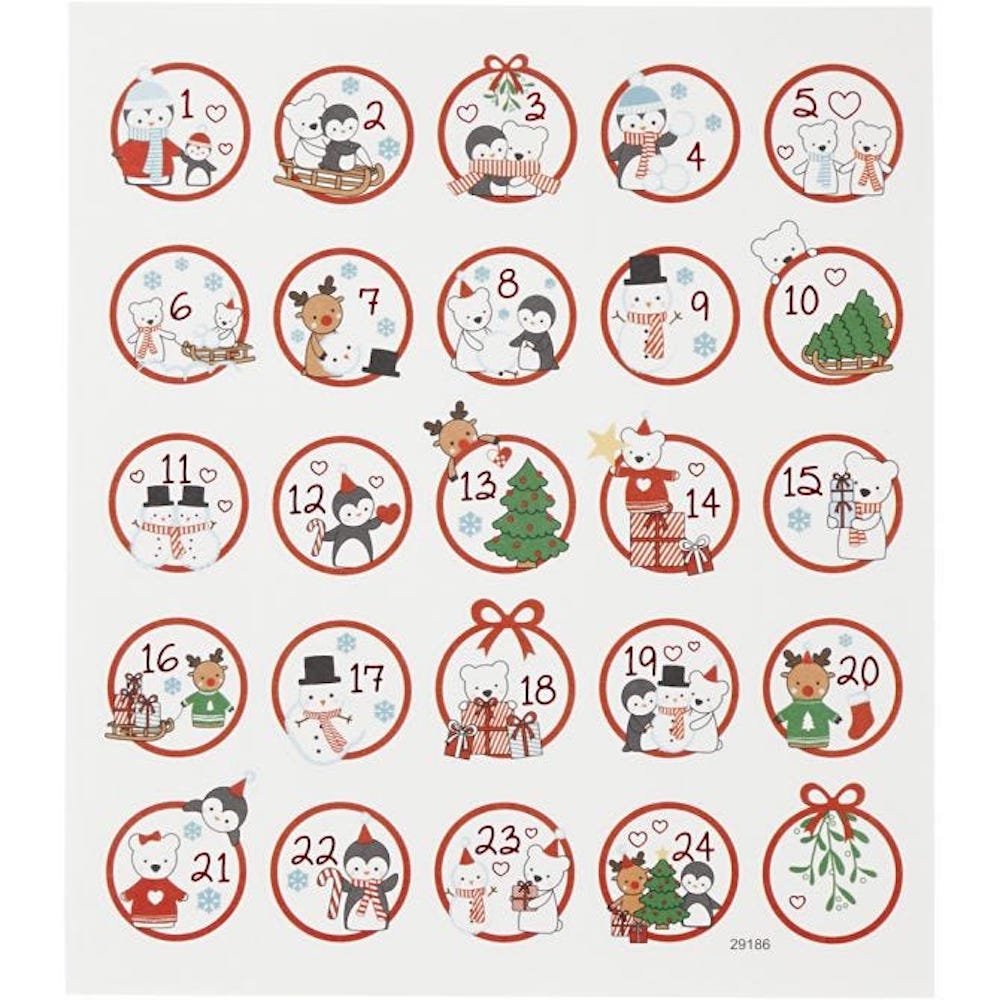 Sticker, Spaß am Nordpol 1-24, 15x16,5 cm, 1 Blatt