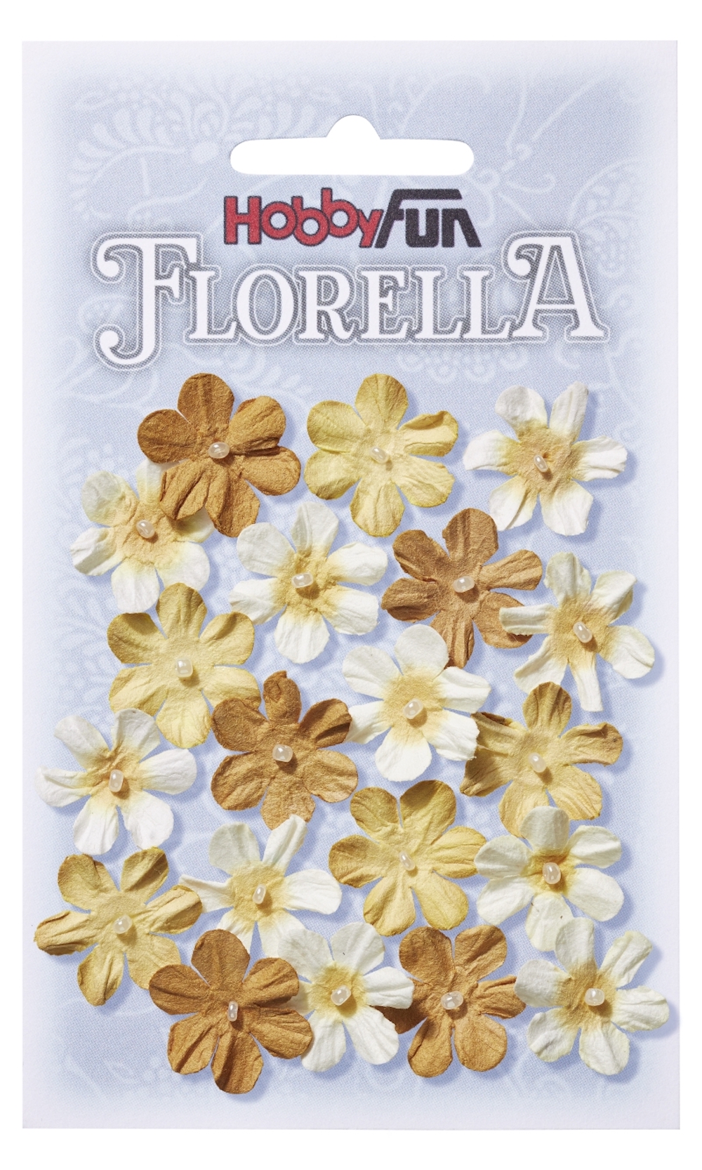 FLORELLA-Blüten aus Maulbeer-Papier, 2 cm, gelb, Btl. à 20 St.