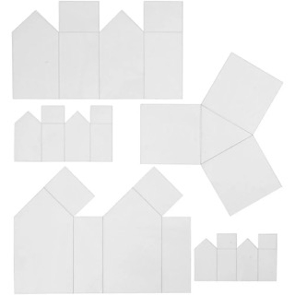 Formmatten, Häuser und Dreiecke, H 6-14,5 cm, Transparent, 5 Stk/ 1 Pck.