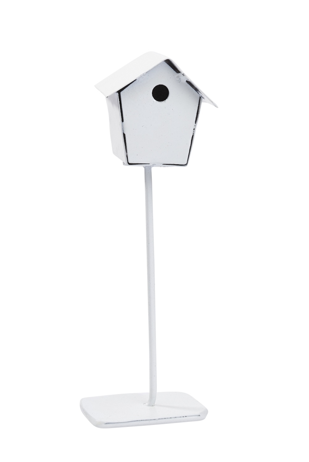 Miniatur Vogelhaus, 10cm weiß aus Metall für Wichteltür & Feengarten