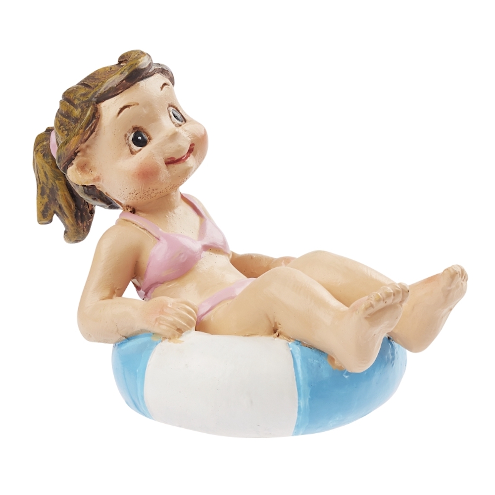 Bade-Kind Mädchen im Schwimmring sitzend, ca. 7cm