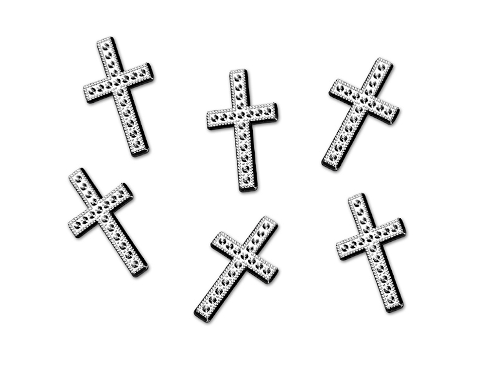 Streudeko Kreuz, Silber, 27mm, 25 Stück