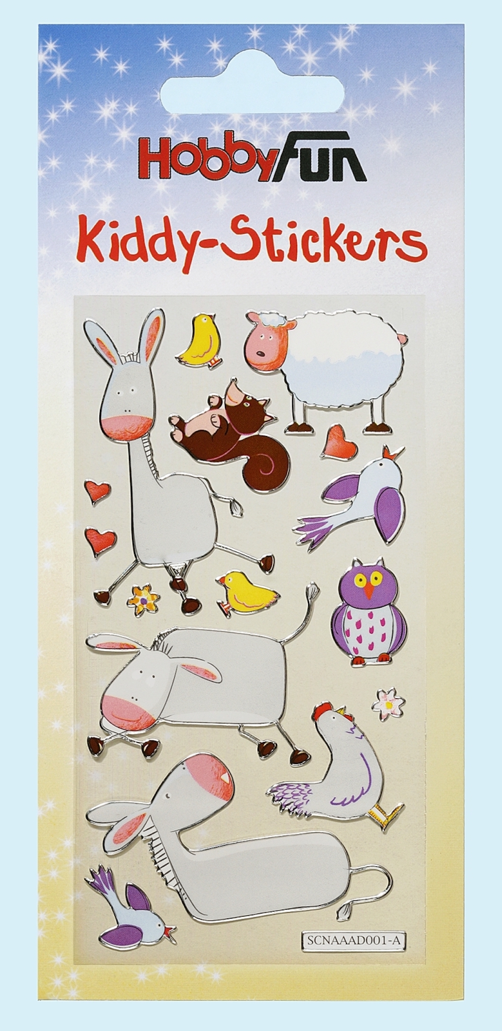 Kiddy-Stickers, Foliensticker, Tiere IV, 1 Bogen