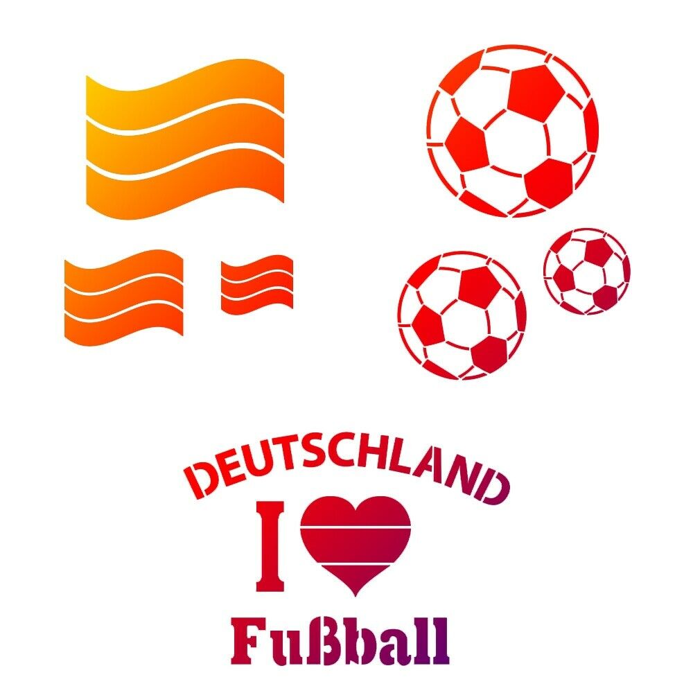 Universal-Schablonen - Set - Fußball - Din A4  3 Stck. 