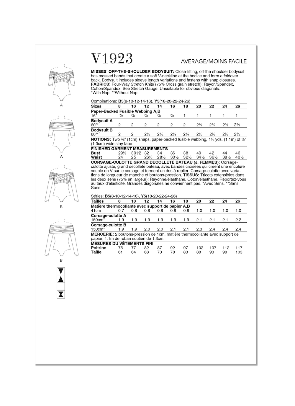 Vogue® Patterns Papierschnittmuster Damen Schulterfreier Body V1923