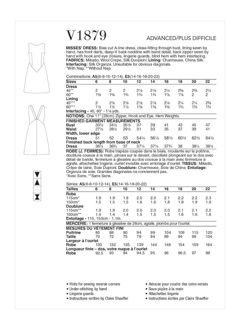 Vogue® Papierschnittmuster Damen - Kleid - V1879