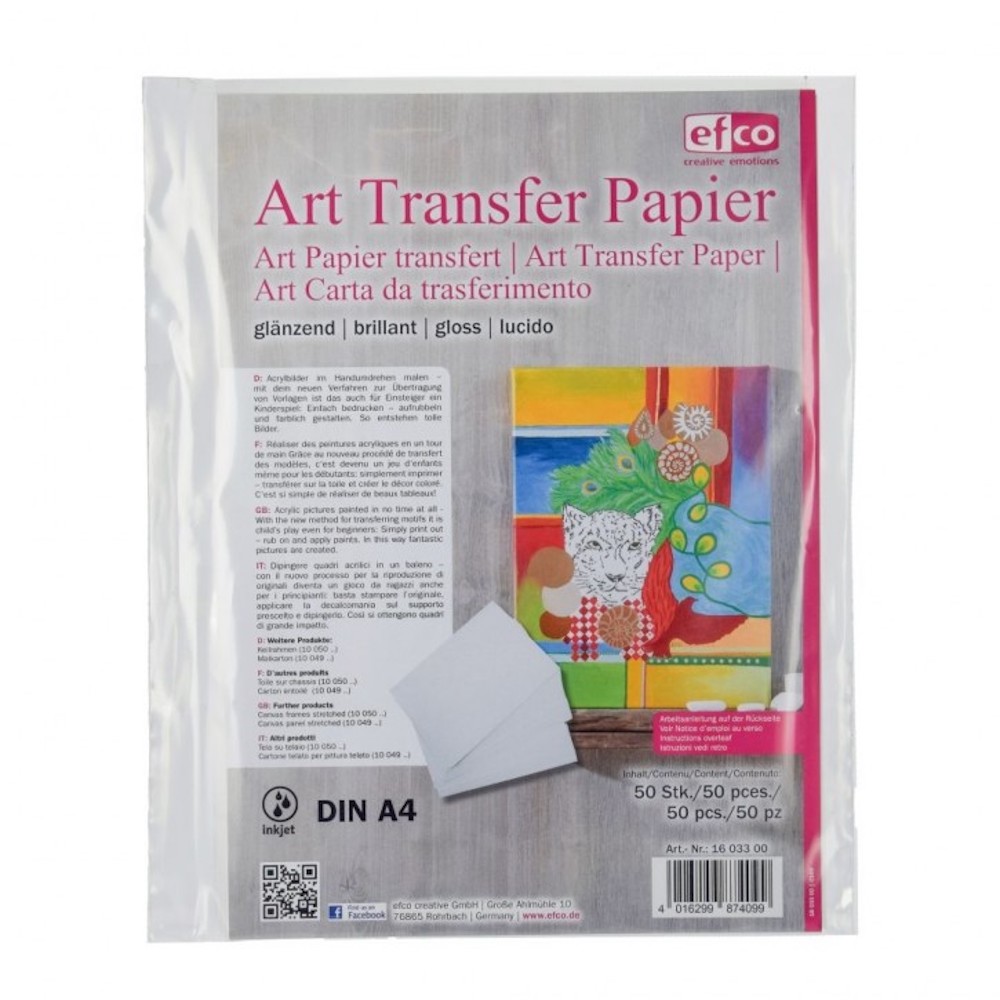 Transfer & Ink Art Papier, glänzend, A4, weiß  1 Stck.