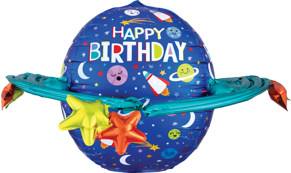 Folienballon - Happy Birthday 3D Galaxy - 73cm
