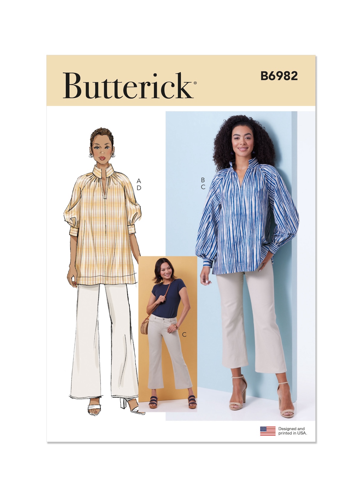 Butterick® Papierschnittmuster Damen Pullover & Hose - B6982