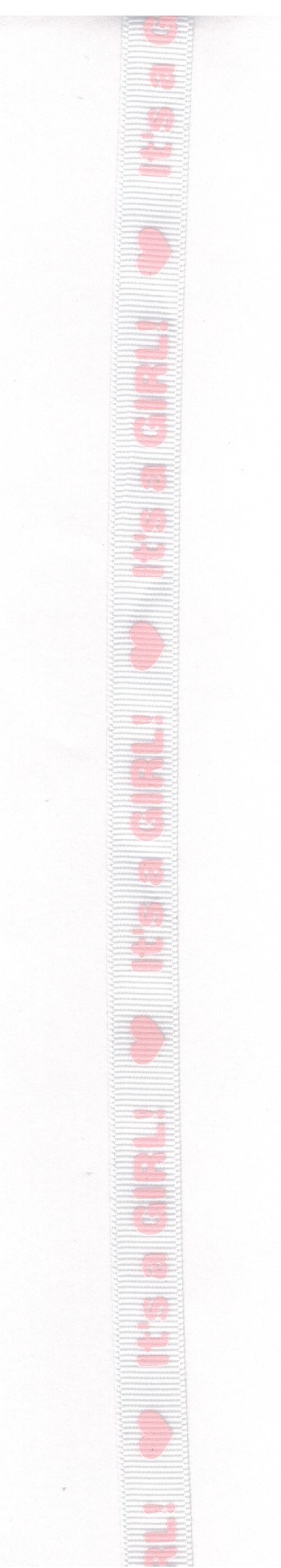 Geschenkband Ripsband 1,2 cm breit, "It`s a Girl" - Meterware 