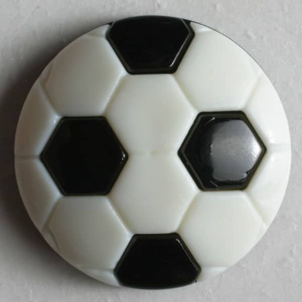 Kinderknopf  Knopf mit Öse  Fußball schwarz/weiß