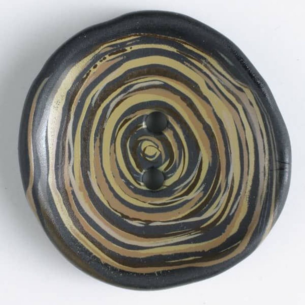 Kunststoffknopf unregelmäßig runde Form mit 2 Löchern