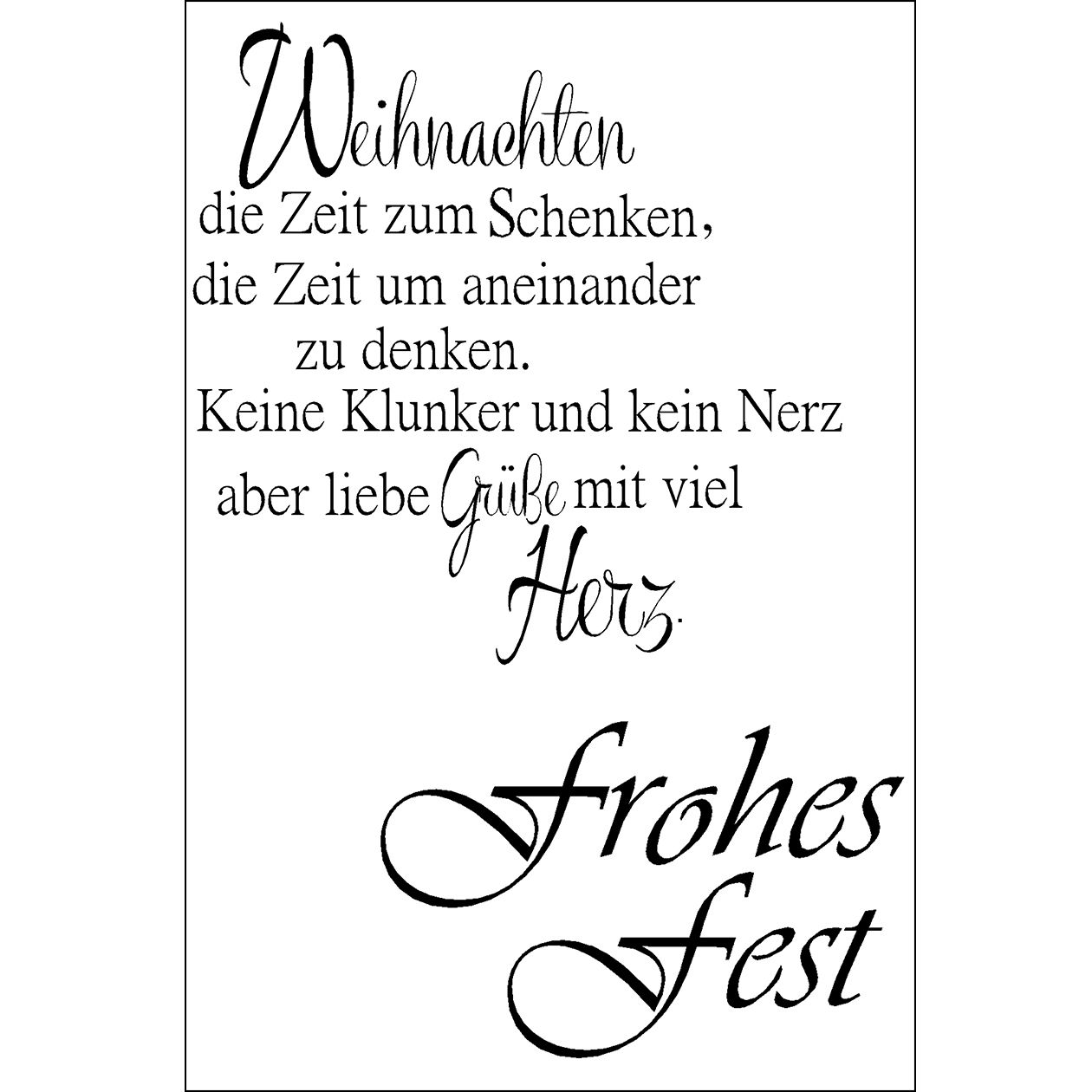Clear stamp Silikonstempel - 7,5 x 10,5 cm - Frohes Fest
