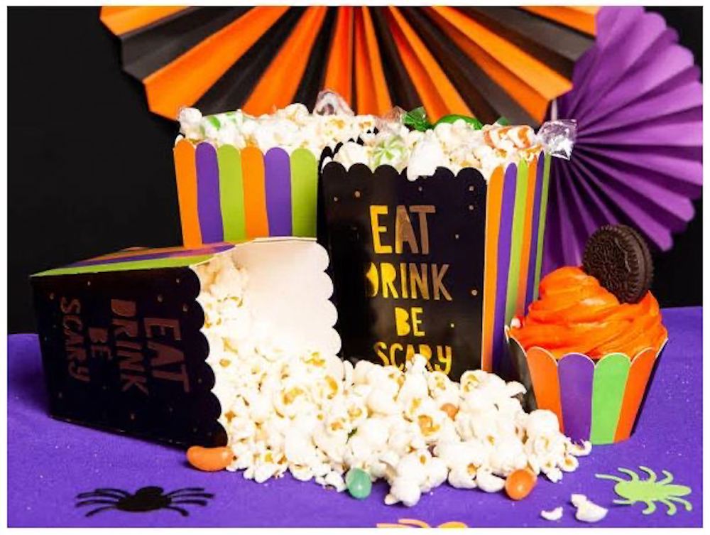 Popcorn Becher Halloween - Hocus Pocus, 8,5 x 8,5 x 12,5 cm, 6 Stück
