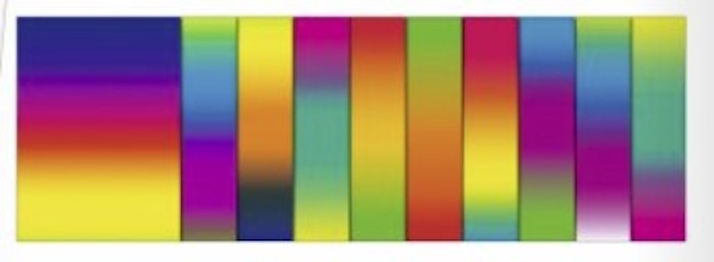 Fotokarton, 49,5 x 68 cm, 1 Blatt / 300 g/m², Regenbogen gestreift über lange Seite / verschiedene Verläufe, 1 Bogen