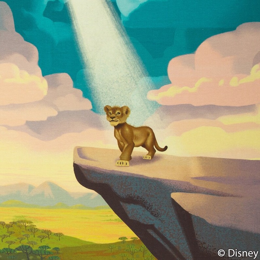 Panel Baumwolljersey - Kleiner Simba auf Felsen - Disney König der Löwen -  50x60cm | SW13253