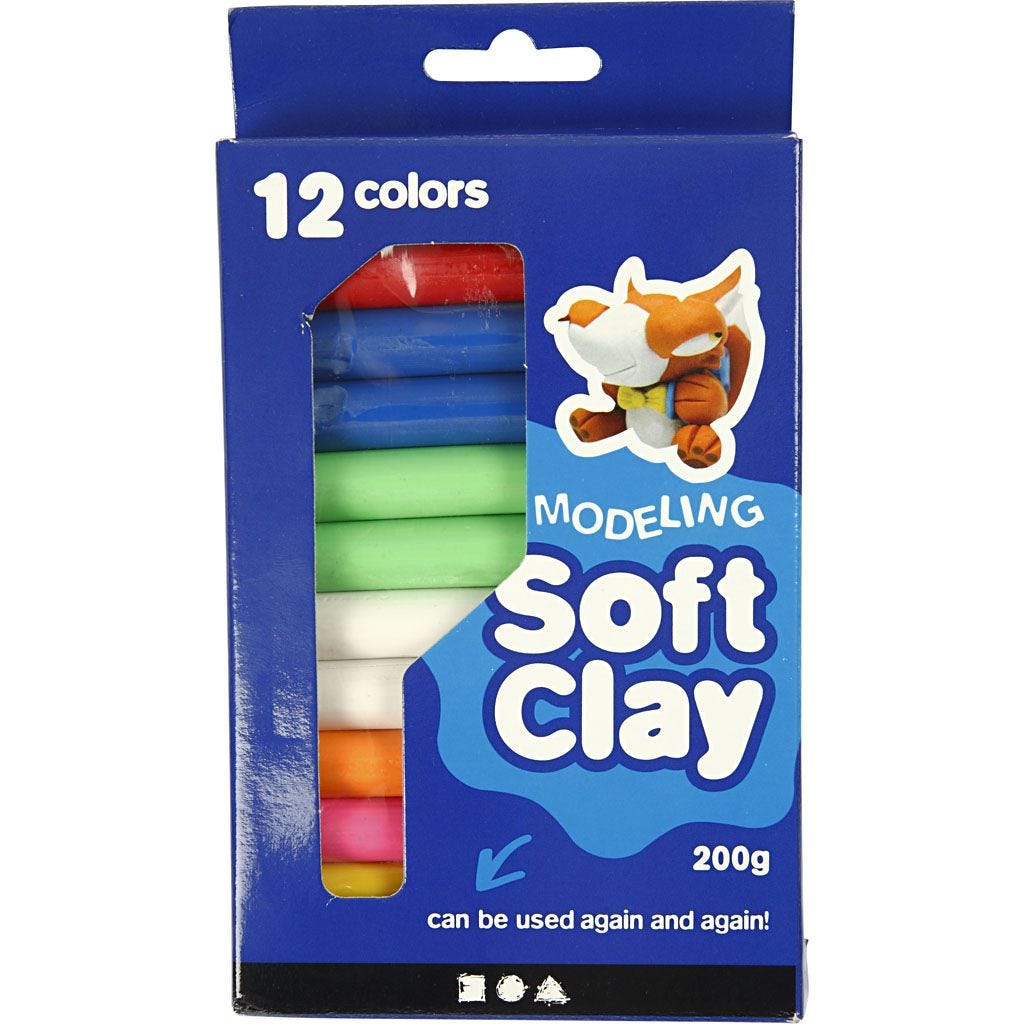 Soft Clay Knetmasse, Sortierte Farben, 200 g/ 1 Pck.