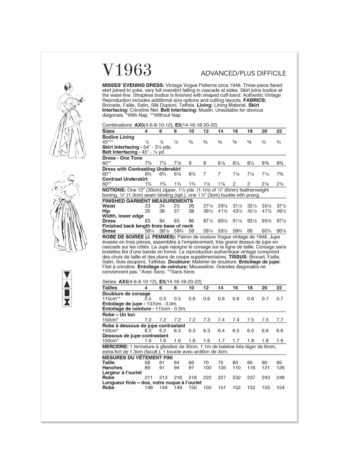 Vogue® Patterns Papierschnittmuster Damen Ballkleid V1963