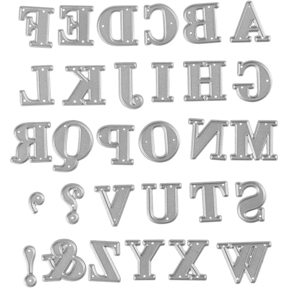Stanzschablone, Alphabet, Größe 2x1,5-2,5 cm, 1 Stk.