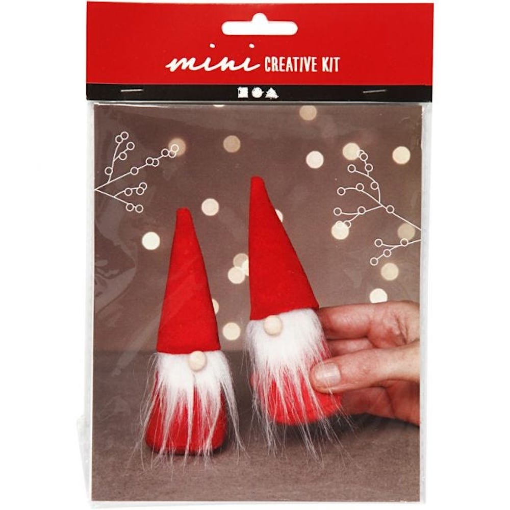 Mini-Kreativset, Weihnachtswichtel, H: 12 cm, Rot, 1 Set