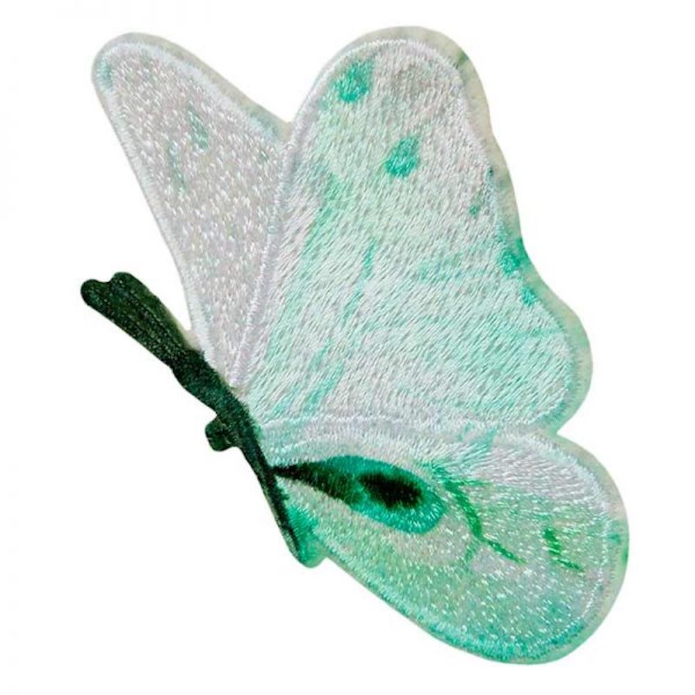 Applikation - aufbügelbar, Schmetterling türkis, 1 Stück 4,5x7,5cm